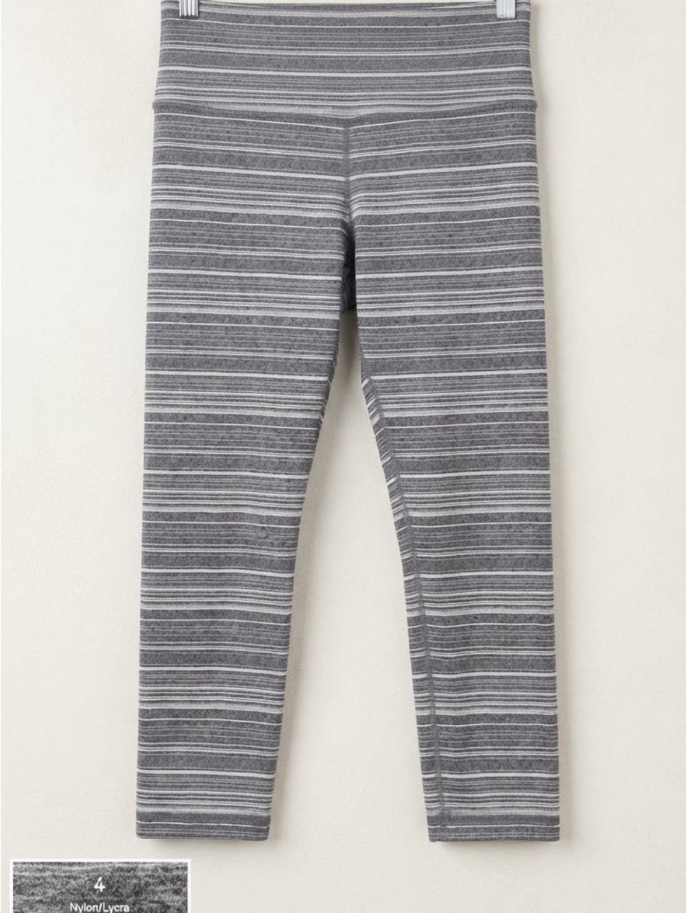 lululemon athletica Gray Striped High-Rise Leggings
